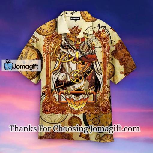 [Custom Name] Owl Steampunk Clock Hawaiian Shirt Gift