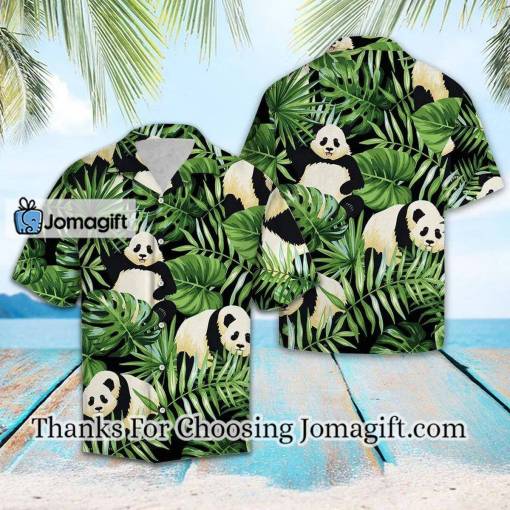 [Amazing] Panda Green Tropical Leaves Hawaiian Shirt Gift
