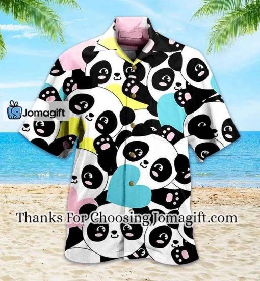 [Amazing] Panda Hearts Big Kids Colorful Hawaiian Shirt 3D Gift