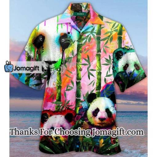 [Amazing] Panda Warrior Bamboo Paint Splash Watercolor Painting Colorful Hawaiian Shirt Gift