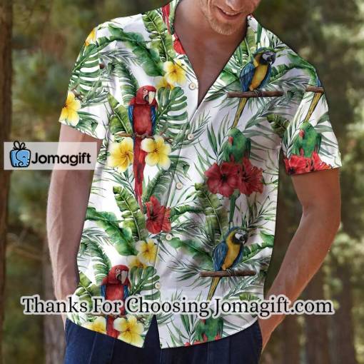 [Amazing] Parrot Hibiscus Flowers Tropical Hawaiian Shirt Gift