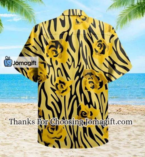 [Amazing] Pattern Made Roses Buds Zebra Yellow Hawaiian Shirt 3D Gift