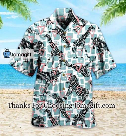[Amazing] Pattern Zebra Giraffe Green Hawaiian Shirt 3D Summer Gifts Gift