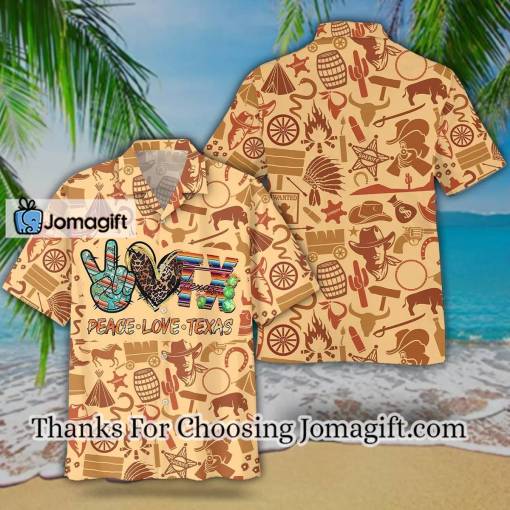 [Custom Name] Peace Love Texas Hawaiian Shirt Gift
