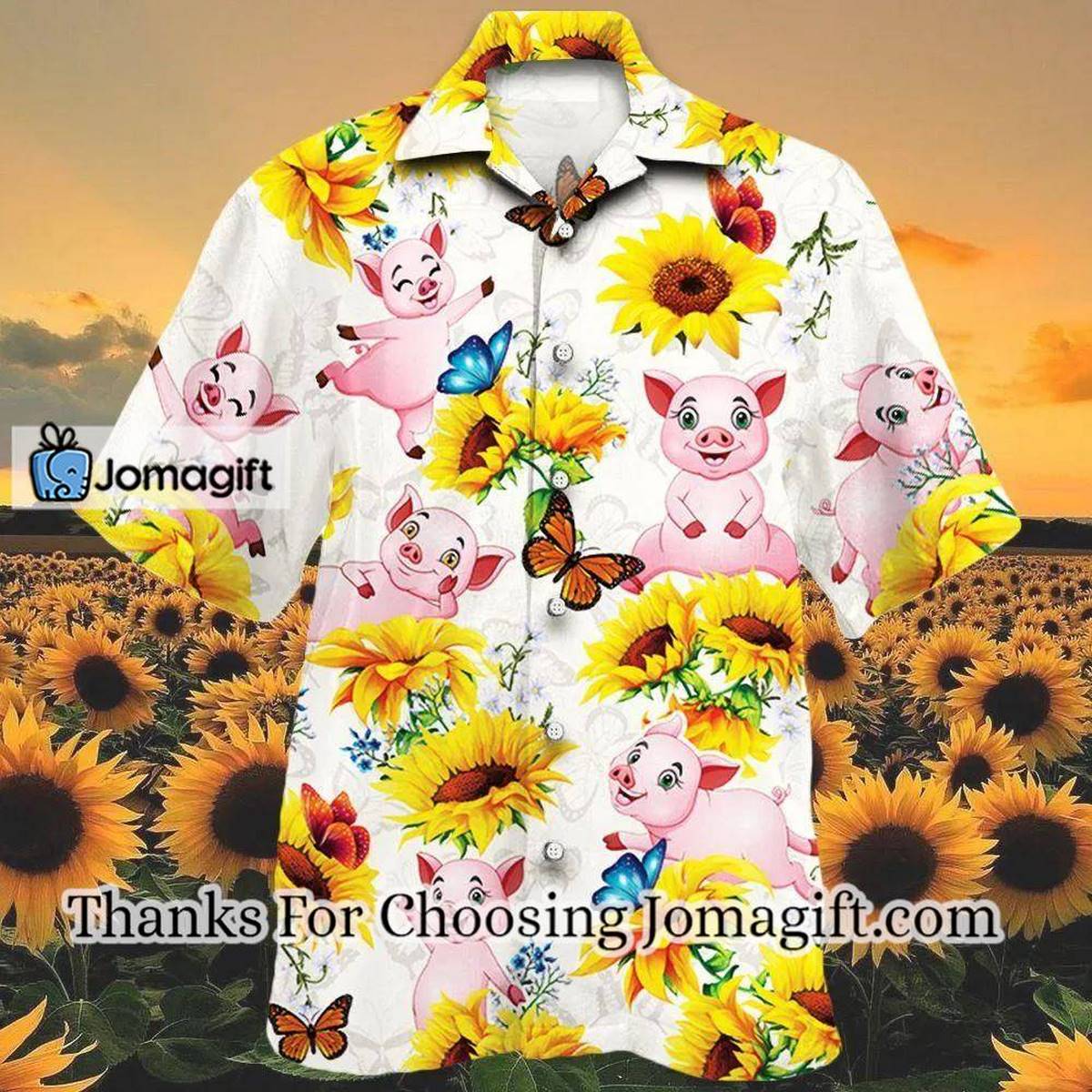 Pig Lovers Sun Flower Hawaiian Shirt Unisex Print Aloha Short Sleeve Casual Shirt Summer Gifts 1