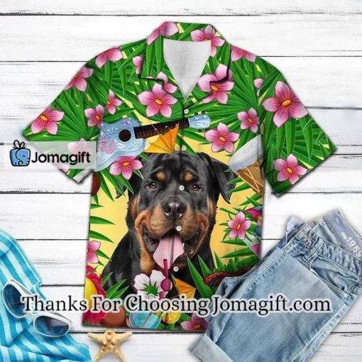 [Amazing] Playful Rottweiler Chilling Summer Party Pattern Hawaiian Shirt Gift
