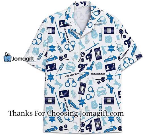[Amazing] Police Pattern Short Tall Womensmall Hawaiian Shirt, Button Up Gift