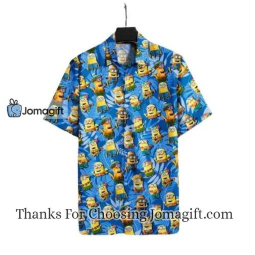 [Popular] Minions Hawaiian Shirt Hula Dancer Minions Tropical Blue