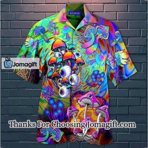 [Custom Name] Psychedelic Art Magic Mushroom Trippy Hippie Hawaiian Shirt Gift