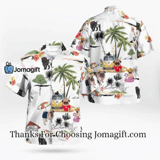 [Amazing] Pug On The Beach Unisex Hawaiian Shirts Gift