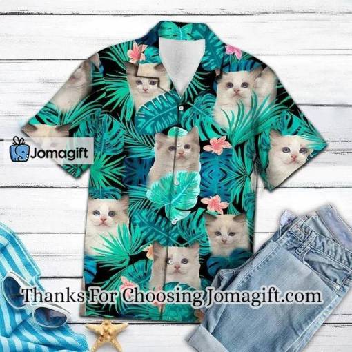 [Amazing] Ragdoll Kittens Green Leaves And Flowers Hawaiian Shirt Gift