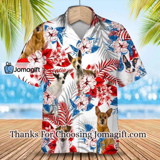 [Amazing] Rat Terrier flower american flag Hawaiian Shirt Gift
