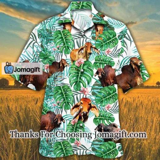 [Awesome] Red Brahman Tropical Plant Hawaiian Shirt, Alpaca Hawaiian Shirts Gift