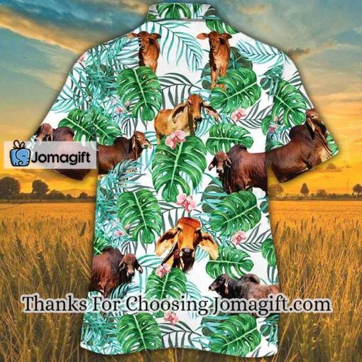 [Awesome] Red Brahman Tropical Plant Hawaiian Shirt, Alpaca Hawaiian Shirts Gift