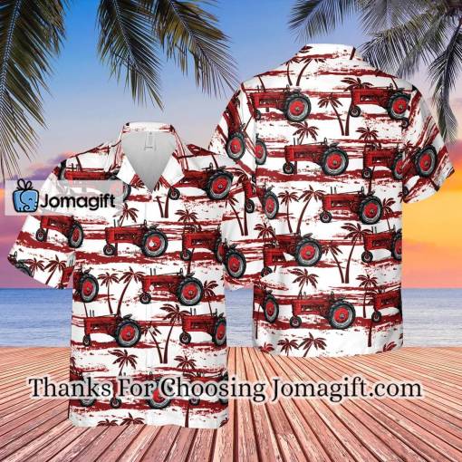 [Custom Name] Red Tractor Hawaiian Shirt Gift