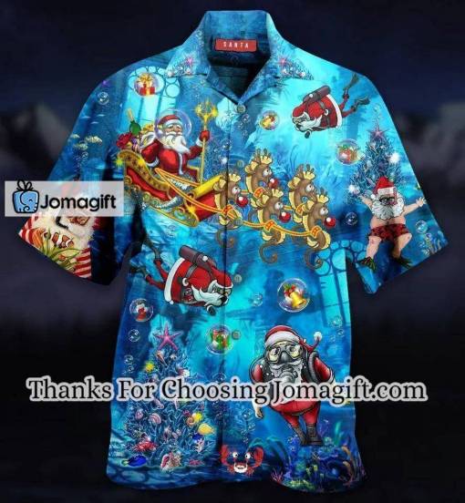 [Custom Name] Santa Claus Explore The Sea Hawaiian Shirt Gift