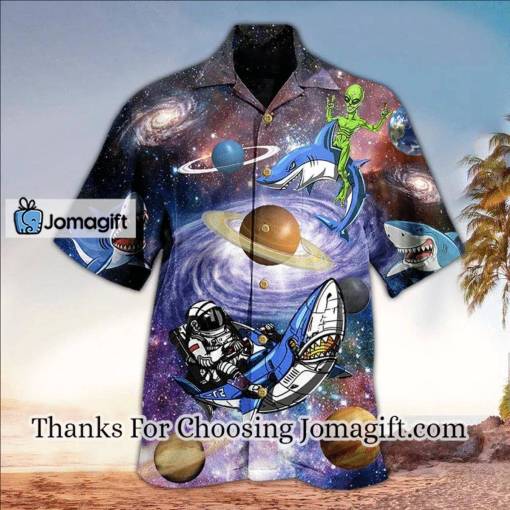 [Awesome] Shark Alien Space Hawaiian Shirt, Perfect Gift Ideas For Shark Lover Gift