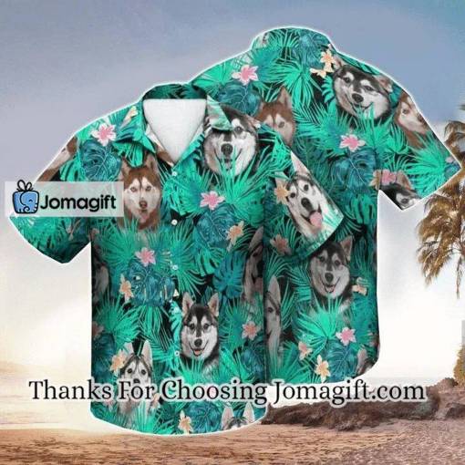 [Awesome] Siberian Husky Tropical 3D All Over Printed Hawaiian shirt Gift