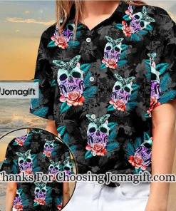 [Awesome] Skull Butterfly Tropical Aloha Hawaiian Shirts, Skull Hawaiian Shirt Skull Loversa Gift