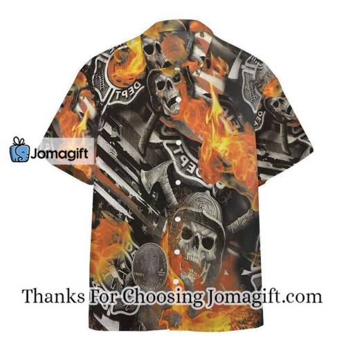 [Custom Name] Skull Firefighter Hawaiian Shirt Gift