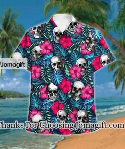 [Custom Name] Skull Tropical Hawaiian Shirt, Summer Gift