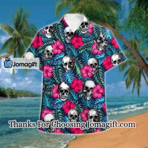 [Custom Name] Skull Tropical Hawaiian Shirt, Summer Gift