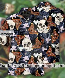 [Awesome] Skull and moths tropical style Hawaiian 3D Hawaii Shirt, Skull 3D Hawaii Shirt Gift