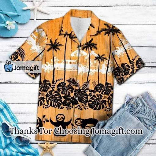 [Awesome] Sloth Palm Tree Sunset Lovers Pattern Hawaiian Shirt Gift