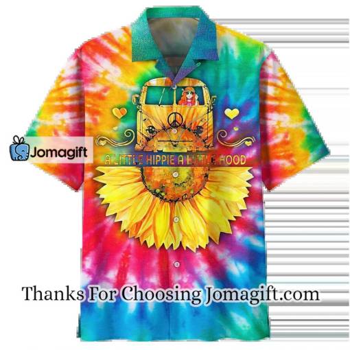 [Awesome] Spiritual Hippie Floral Pattern Peace Sign Tie Dye Trippy Hawaiian Shirt Gift