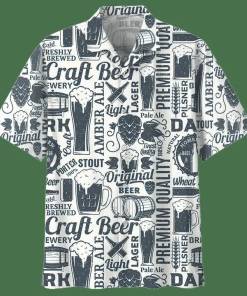Stylish Beer Hawaiian Shirt Craft Beer Original Beer Black White Beer Hawaii Shirt 1