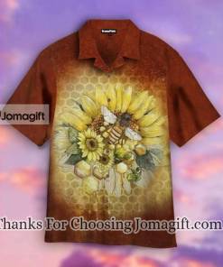 Stylish Hippie Bee With Sunflower Hawaiian Shirt 1