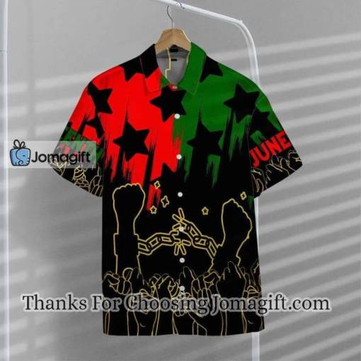[Stylish] Juneteenth Hawaiian Shirt Break The Chain Black Red Green