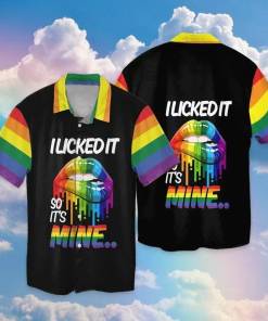 [Stylish] Lgbt Hawaii Shirt I Licked It So It Mine Rainbow Lips Hawaiian Adult Unisex