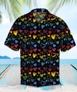 Stylish Lgbt Pride Hawaii Shirt Lgbt Rainbow Hearts Pattern Hawaiian Shirt 1
