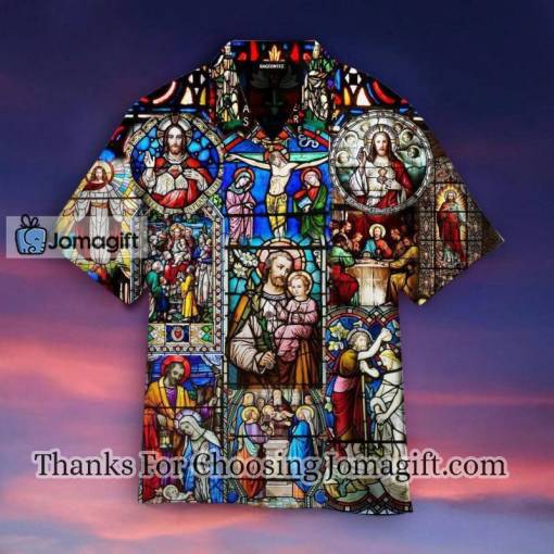 [Stylish] Life Of Jesus Stained Glass Hawaiian Shirt