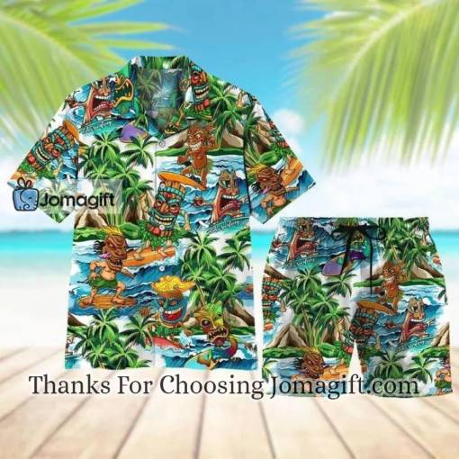[Stylish] Tiki Surfing Hawaiian Shirt Set Unisex Hs