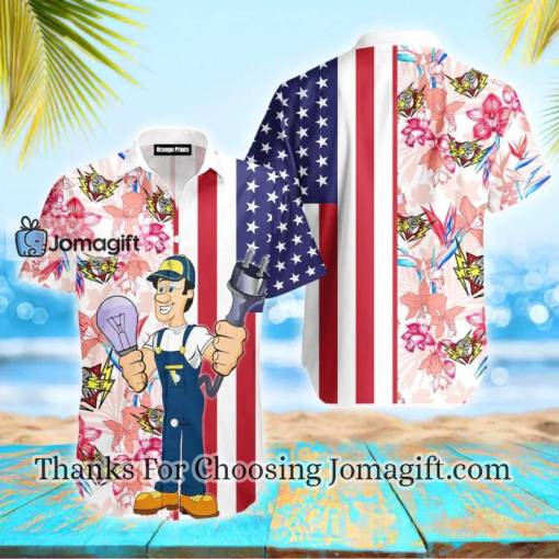 [Stylish] Tropical Electrician Flag Hawaiian Shirt