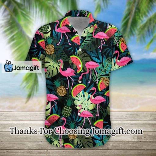 [Awesome] Summer Flamingo Hawaiian Shirt Casual Button Down Shirts Short Sleeve, Hawaiian shirt Gift