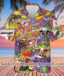 Texas Longhorn In The Bluebonnet Feild Hawaiian Shirt For Aloha Shirt AH2031 1