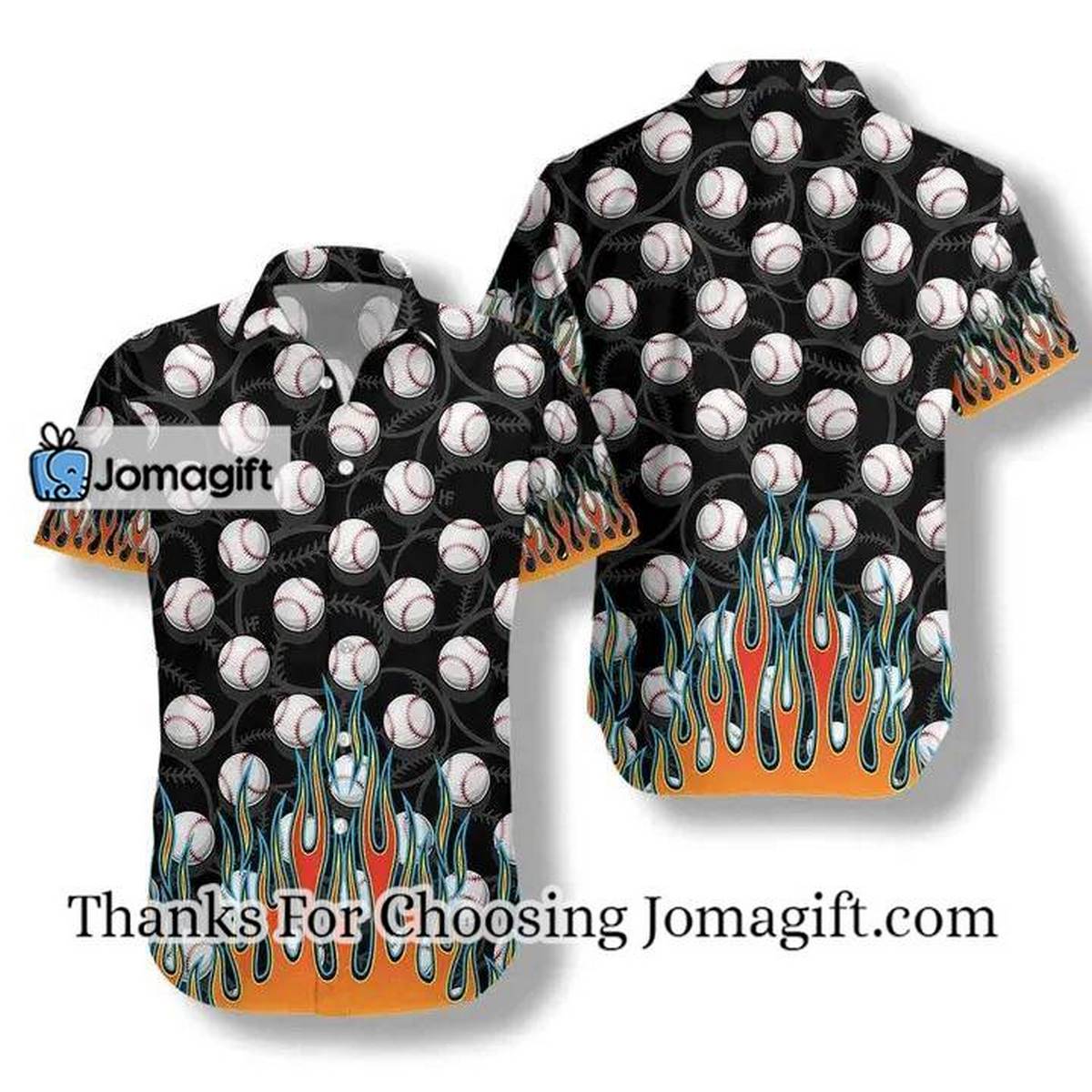The Passion Of Sport Flame Baseballs Design Hawaiian Shirt 1