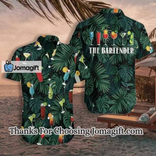 [Awesome] The Tropical Bartender Cocktails On Leaf Pattern Hawaiian Shirt Gift