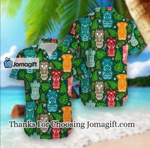 [Trending] Tiki Tropical Green Aloha Hawaiian Shirt Gift