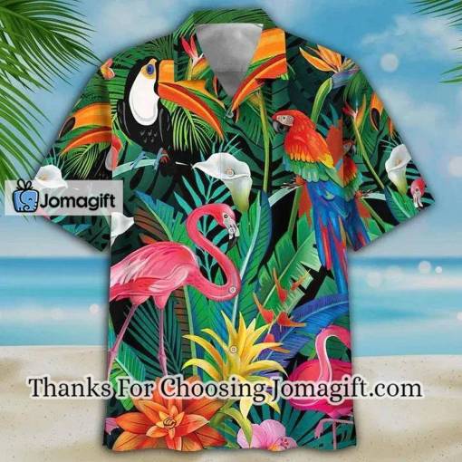 [Awesome] Toucan And Flamingo Ornamental Hawaiian Shirt, Flamingo flower hawaii shirt Gift