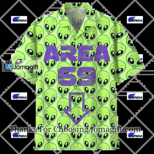 [Trendy] Alien Hawaiian Shirt Area Cute Green Alien Pattern