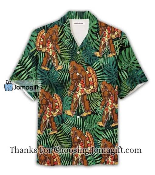 [Trendy] Bigfoot Hawaii Shirt Bigfoot Holding Pizza Hawaiian