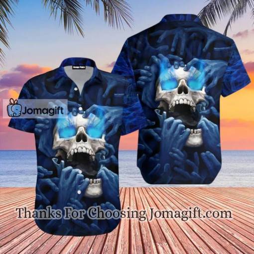[Trendy] Blue Screaming Skull Hawaiian Shirt