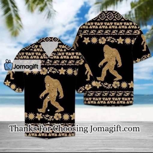 [Awesome] Tribal Golden Bigfoot Walking Into Forest Design Hawaiian Shirt Gift