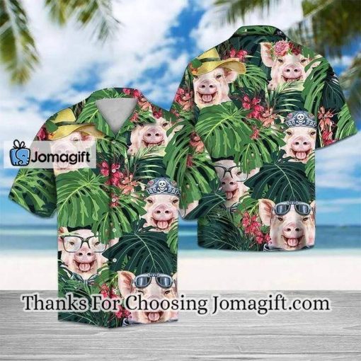 [Trending] Tropical Flower and Cute Pig Hawaiian Shirt Gift