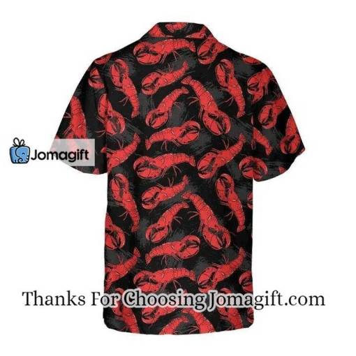 [Awesome] Tropical Lobster Hand Drawn Pattern Black Theme Hawaiian Shirt Gift