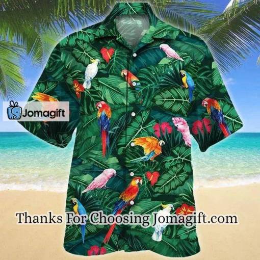 [Awesome] Tropical Parrots Dark Green Hawaiian Shirt, Summer Gift